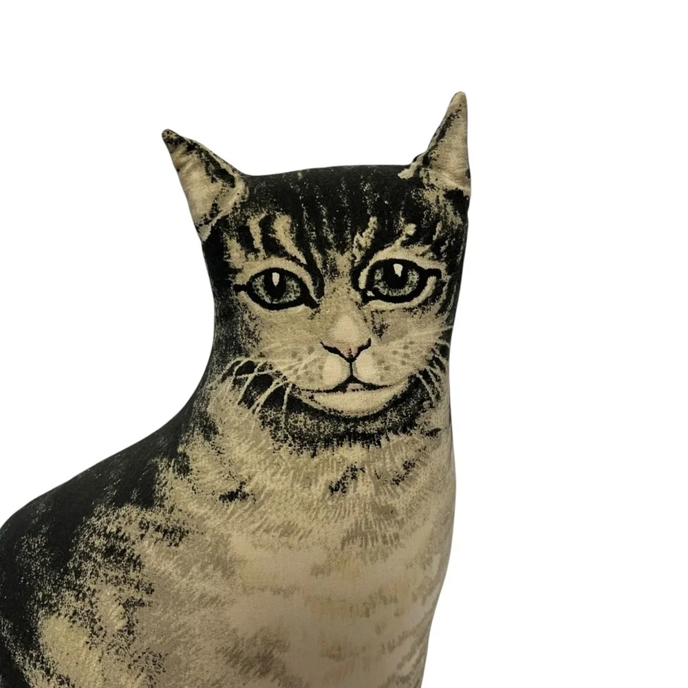 The Toy Works VTG Kitty Cat Tabby Striped Stuffed Pillow or Doorstop